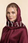 Crinkle Silk Hijab - Burgandy