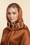 Crinkle Silk Hijab - Copper