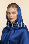 Crinkle Silk Hijab - Navy Blue