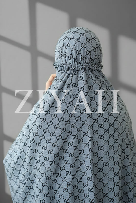 Namaz Chadars With Sleeves (Printed) - Blue BK