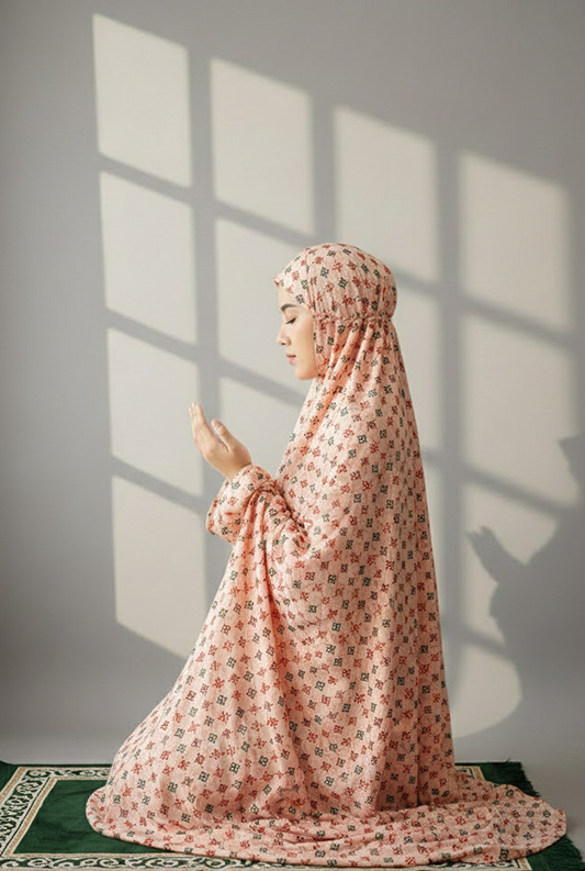 Namaz Chadars With Sleeves (Printed) - Orange