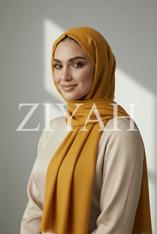 Turkish Lawn Hijab - Mustard