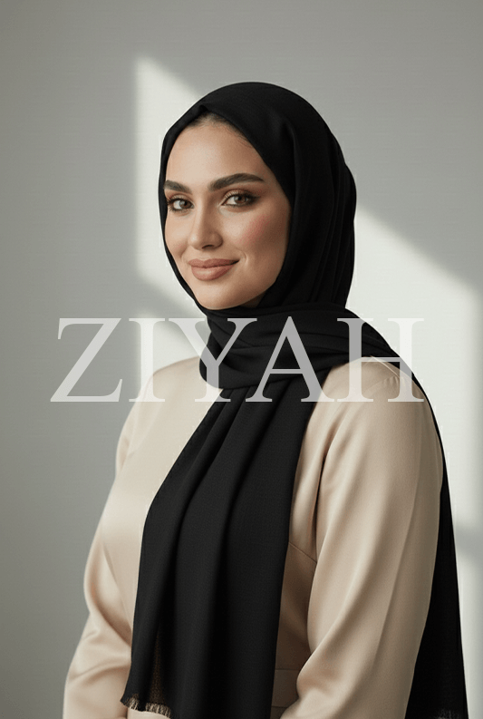 Turkish Lawn Hijab - Black