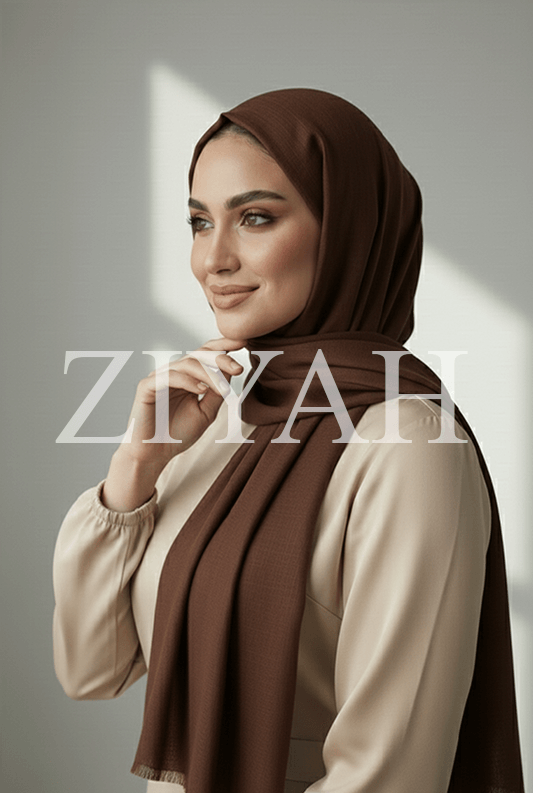 Turkish Lawn Hijab - Dark Brown