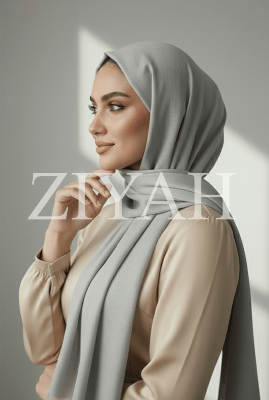 Turkish Lawn Hijab - Silver Gray