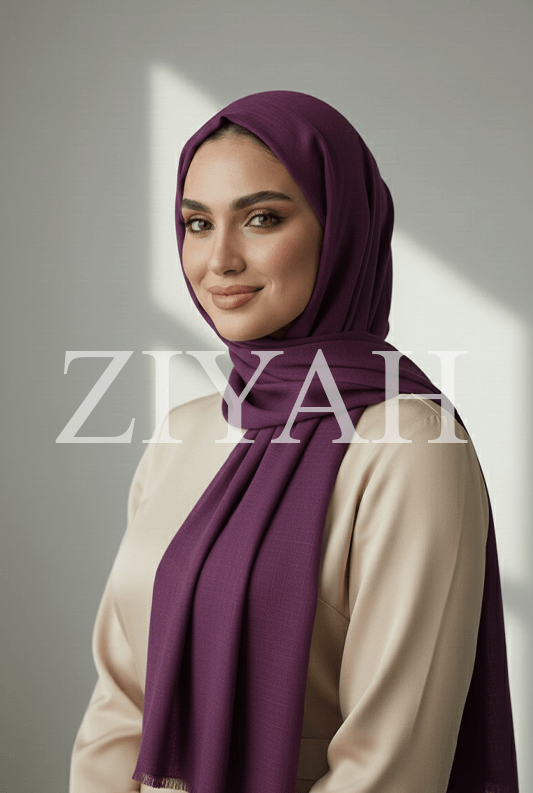Turkish Lawn Hijab - Dark Purple