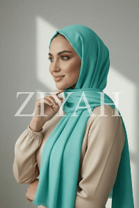 Turkish Lawn Hijab - Aqua