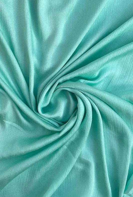 Crinkle Silk Hijab - Aqua