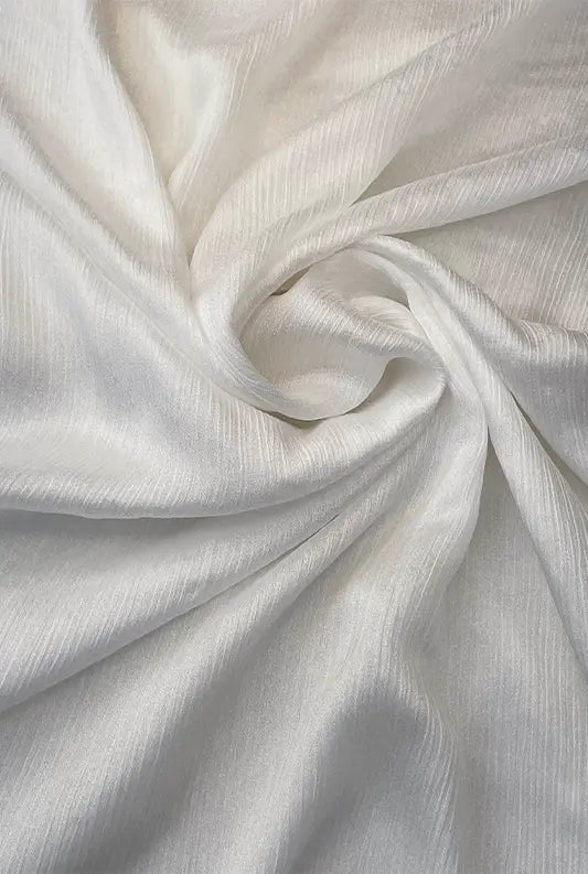 Crinkle Silk Hijab - Off White
