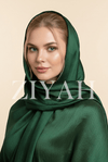 Crinkle Silk Hijab - Dark Green