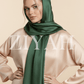 Crinkle Silk Hijab - Dark Green