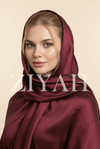 Crinkle Silk Hijab - Maroon