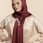 Crinkle Silk Hijab - Maroon