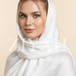 Crinkle Silk Hijab - White