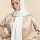 Crinkle Silk Hijab - White