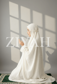 Namaz Chadar With Sleeves (Plain) - White