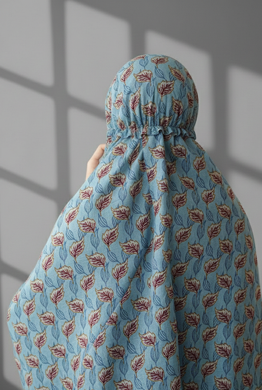 Namaz Chadars With Sleeves (Printed) - Blue Mix