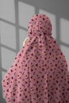 Namaz Chadar With Sleeves (Printed) - Rose Pink