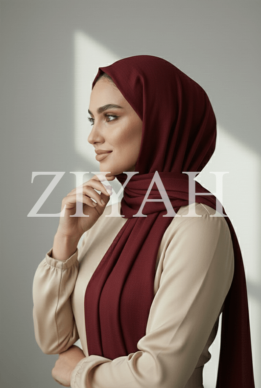 Turkish Lawn Hijab - Dark Mehroon