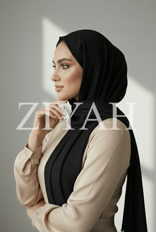 Turkish Lawn Hijab - Black
