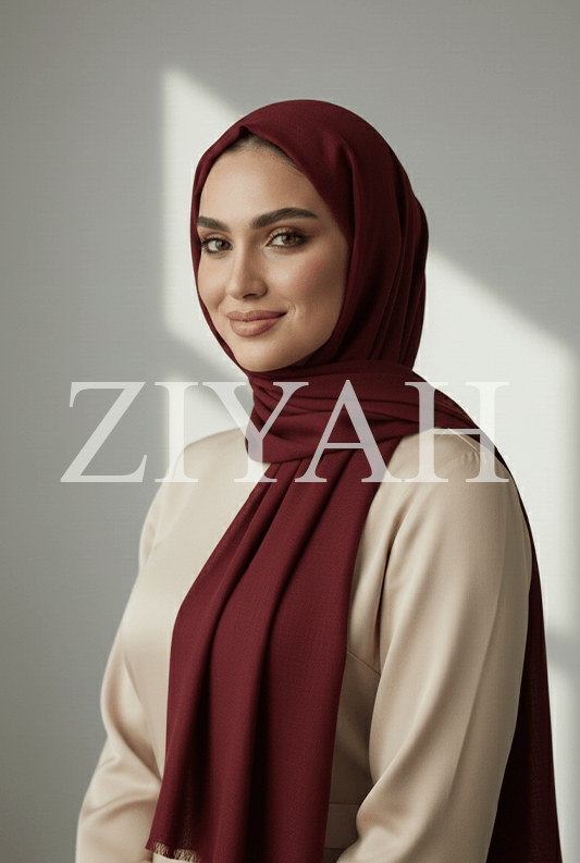 Turkish Lawn Hijab - Dark Mehroon