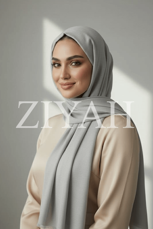 Turkish Lawn Hijab - Silver Gray