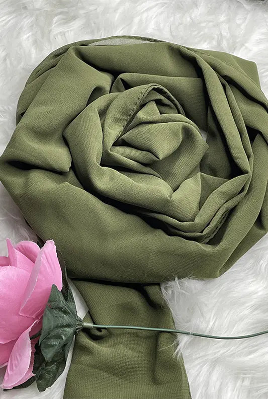 Chiffon Georgette - Dark Olive Green