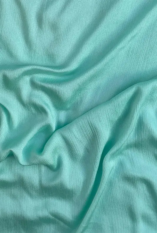 Crinkle Silk Hijab - Aqua