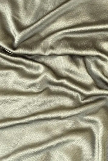 Crinkle Silk Hijab - Olive Green
