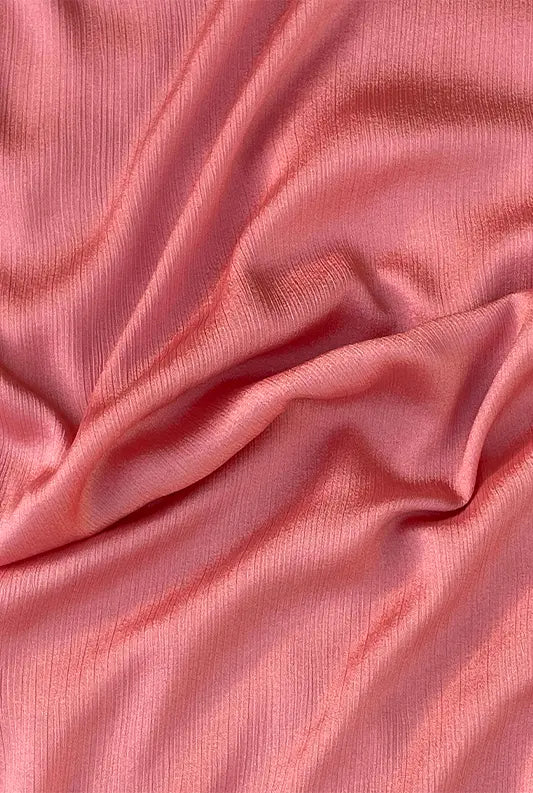 Crinkle Silk Hijab - Peach Pink