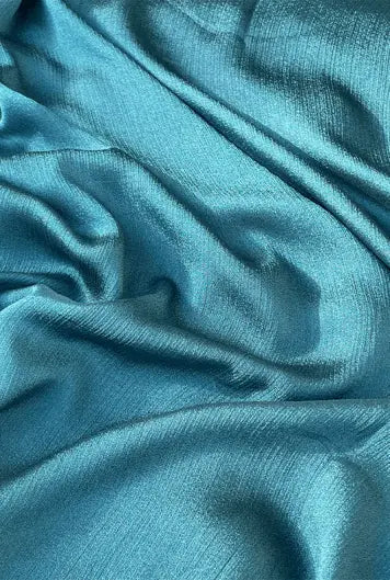 Crinkle Silk Hijab - Teal